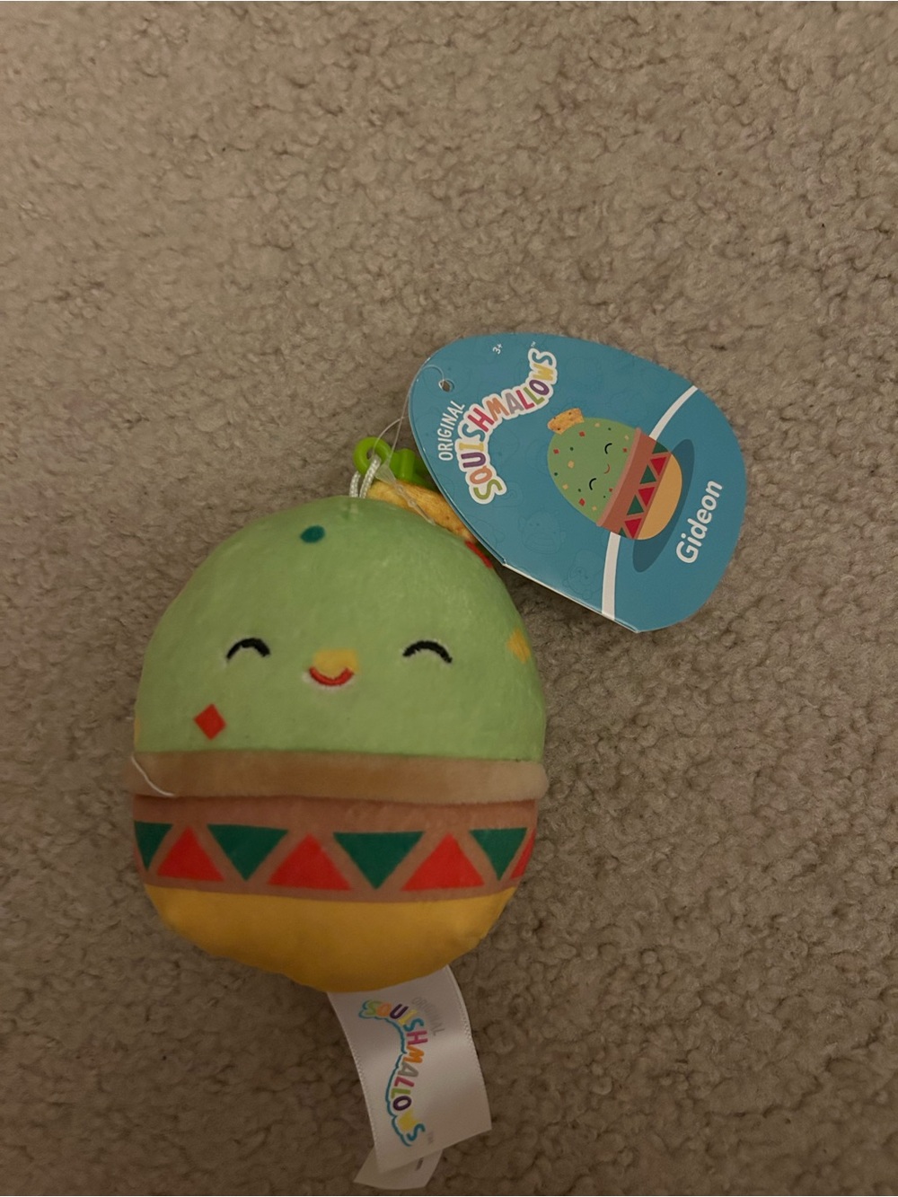 Original Squishmallows Gideon Guacamole Plush Keychain